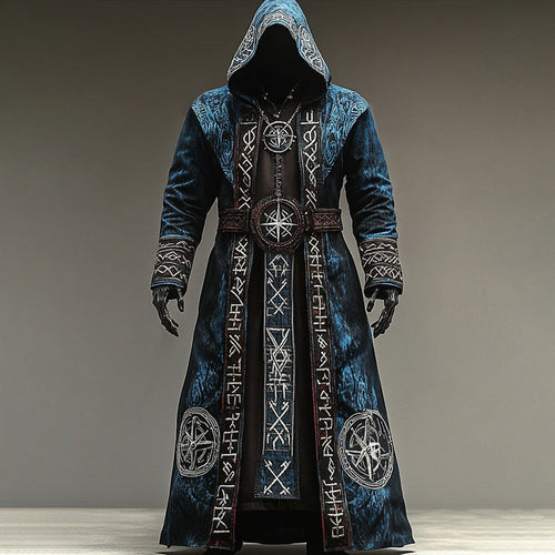 Abstract Long-sleeved Cape Coat For Casual Men's Cardigan