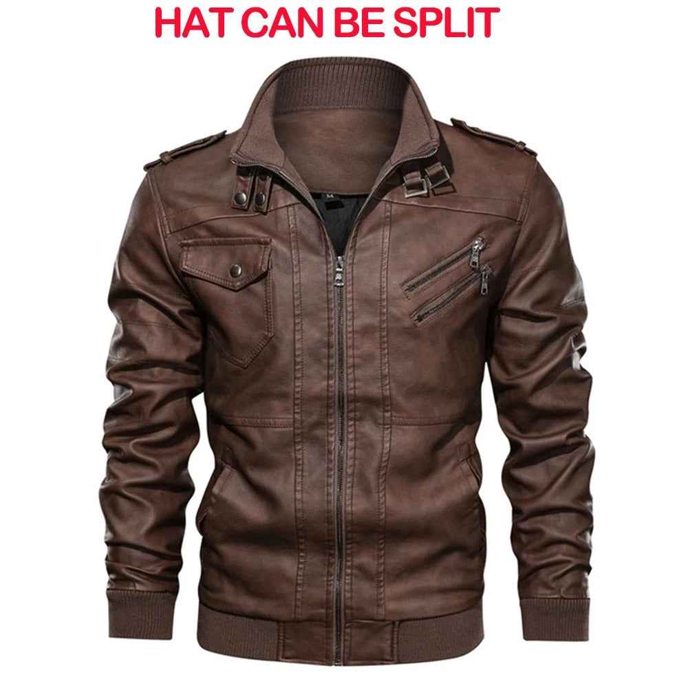 WTN Men's PU Leather Biker Jacket – Autumn Casual
