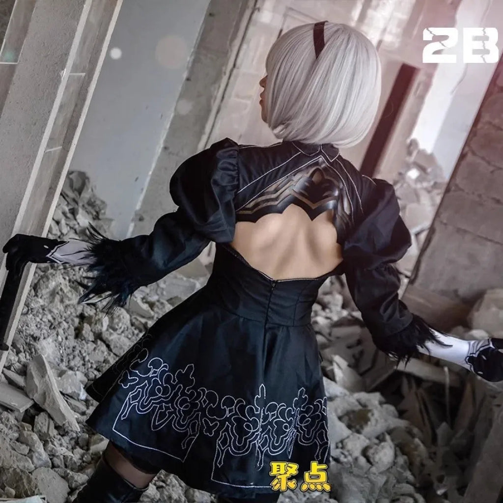 NieR: Automata 9S & 2B Cosplay Costume with Wig and Accessories